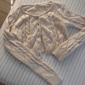 Brandy Melville Agnes Pointelle knit cropped cardigan 🧸